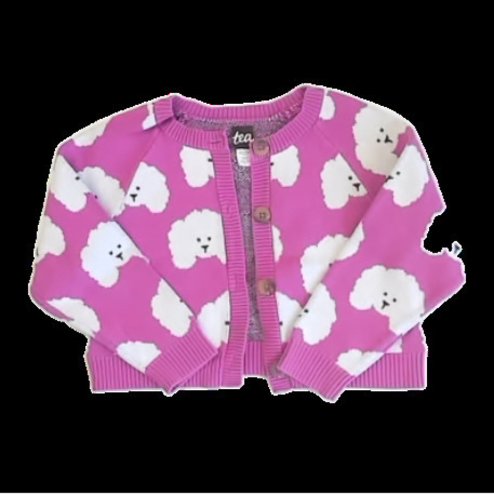 Tea Collection Girls Purple Clouds Cardigan size: 2-3T